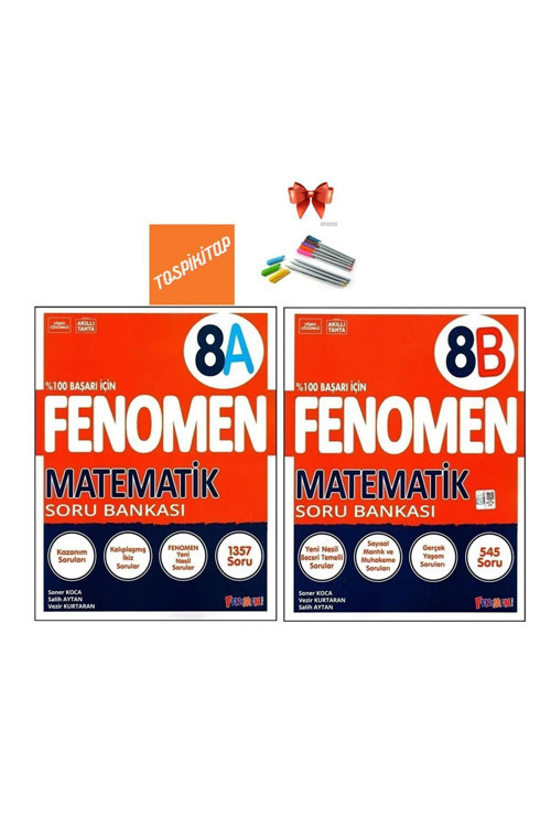 Fenomen Yayıncılık 8. Sınıf Lgs Matematik Soru Bankası (A)+(B) Kitabı 2 Kitap
