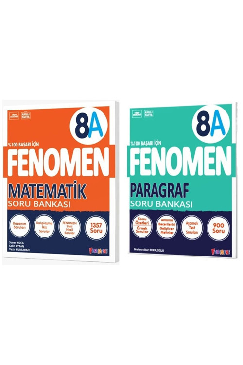 Fenomen Yayıncılık Fenomen Okul 2025 8. Sınıf Matematik + Paragraf A Serisi Soru Bankası Seti 2 Kitap