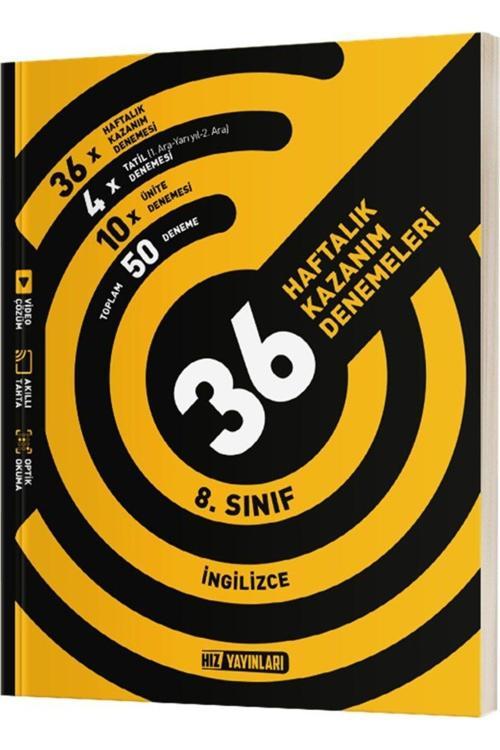 Hız Yayınları 8. Sınıf İngilizce 36 Haftalık Kazanım Denemeleri