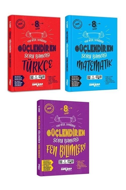 Ankara Yayınları 8. Sınıf Güçlendiren Soru Bankası Türkçe Matematik Fen Bilimleri Set (3 Kitap)