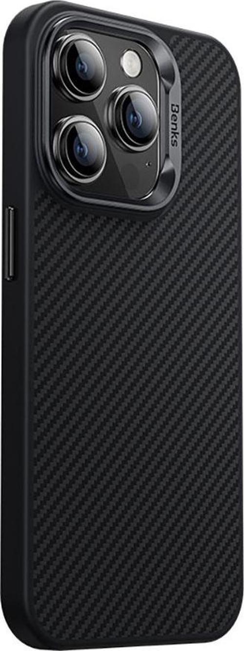iPhone 15 Pro Max Uyumlu Kılıf Karbon Fiber Magsafe Şarj Özellikli Hybrid ArmorPro 600D Kevlar