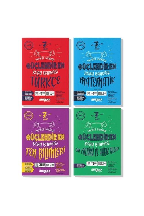 Ankara Yayınları Ankara 7. Sınıf Türkçe Matematik Fen Din Kültürü Güçlendiren Soru Bankası Seti (4 Kitap)