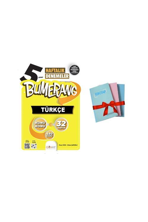 Günay Yayınları Bumerang 32 Haftalık Türkçe Denemeleri 5. Sınıf ( 1 Adet Not Defteri Hediye)