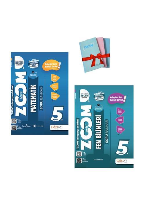 Günay Yayınları 5.Sınıf Zoom Serisi Fen Bilimleri + Matematik Soru Bankası ( 1 Adet Not Defteri Hediye)