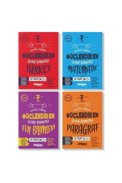 Ankara Yayınları Ankara 7. Sınıf Türkçe Matematik Fen Paragraf Güçlendiren Soru Bankası Seti (4 Kitap)