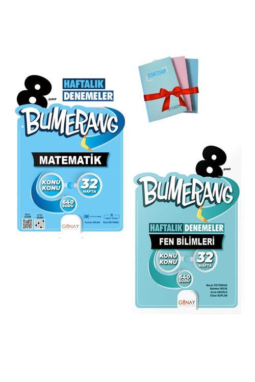 Günay Yayınları 8.Sınıf Bumerang 32’Lik Haftalık Fen Bilimleri + Matematik Denemeleri (1 Adet Not Defteri Hediye)