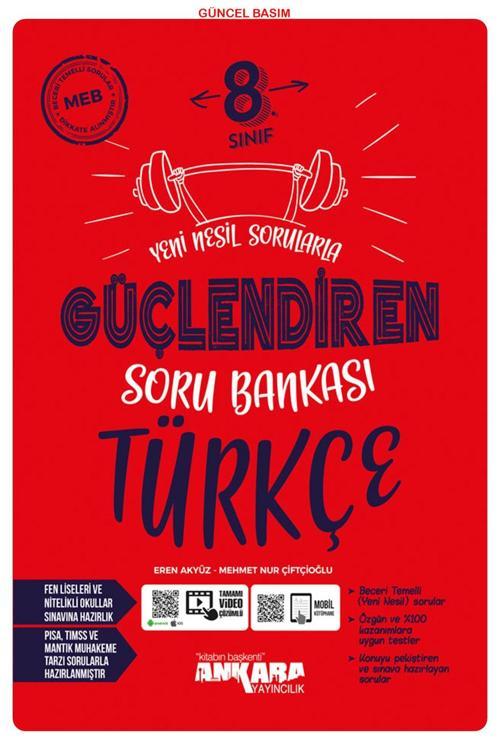 Ankara Yayıncılık 8.Sınıf Türkçe Yeni Nesil Sorularla Güçlendiren Soru Bankası Yeni Müfredat
