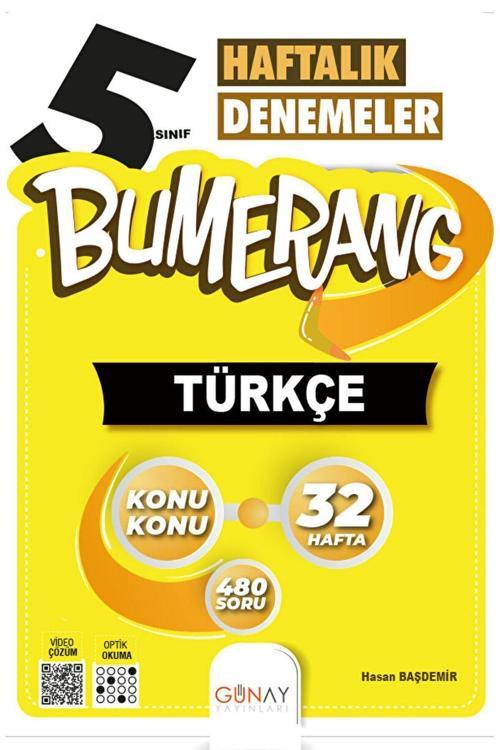 Günay Yayınları 5. Sınıf Bumerang 32 Haftalık Türkçe Denemeleri / Hasan Başdemir / 9786258331035