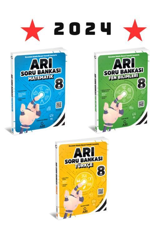 Arı 2024 Lgs 8. Sınıf Matematik + Fen Bilimleri + Türkçe Soru Bankası Seti