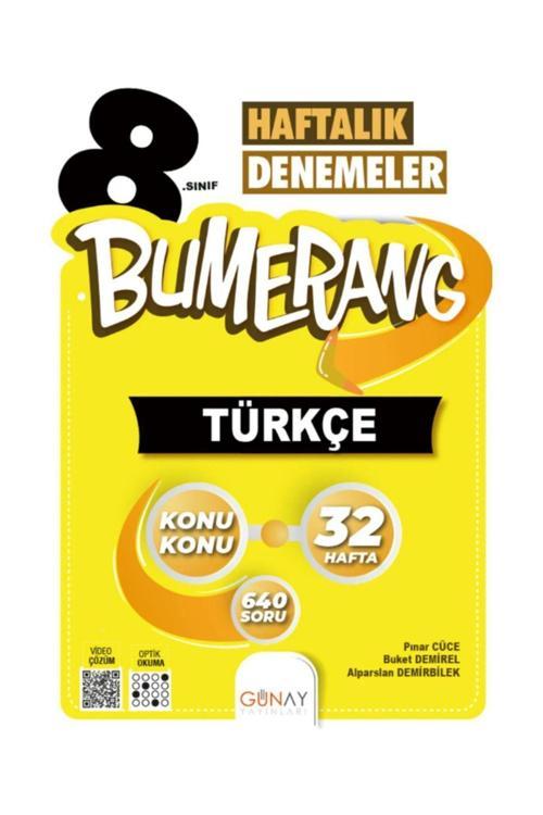 Günay Yayınları 8.Sınıf Bumerang 32’Lik Haftalık Türkçe Denemeleri