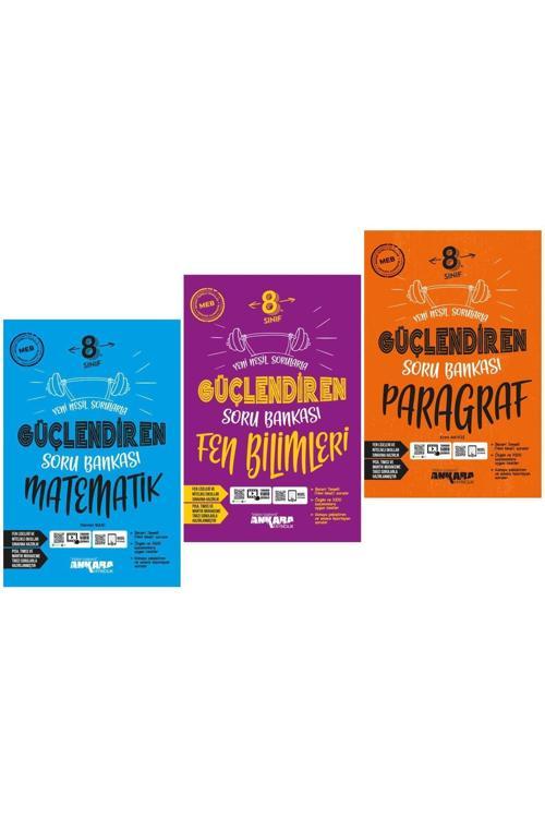 Ankara Yayıncılık 8. Sınıf Güçlendiren Matematik + Fen + Paragraf Soru Bankası Seti