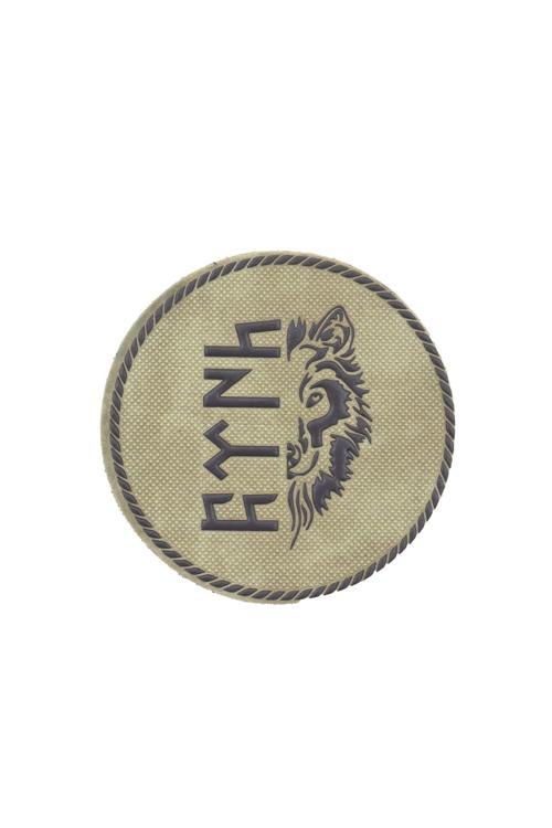 Eski Türkçe "Türk" Yazılı Kurt Peç - Patch Arma (7 Cm)