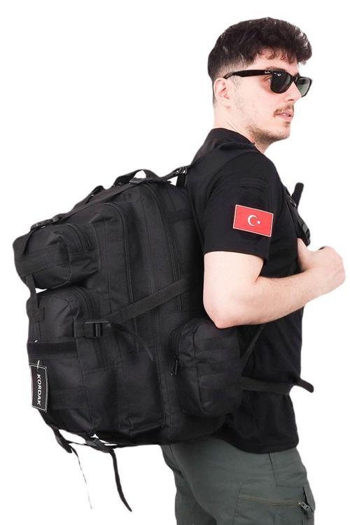 Siyah 45 Lt Taktik Sırt Çantası - Fonksiyonel Outdoor Tactical Çanta