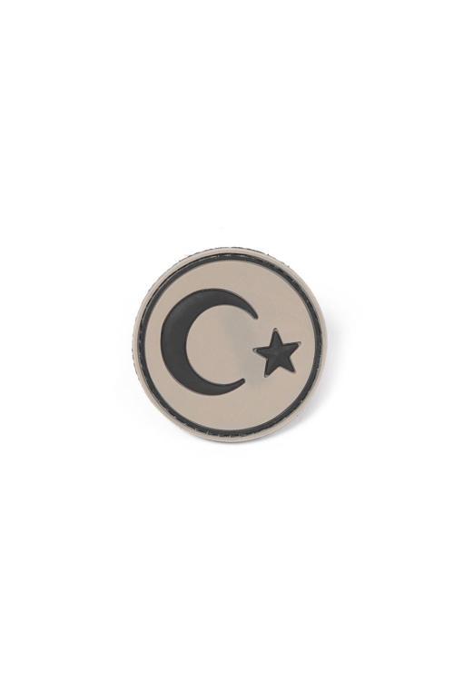 Yuvarlak Türk Bayrağı Bej Taktik Askeri Peç - Patch