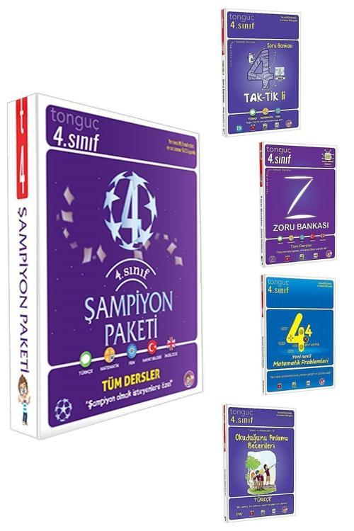 Tonguç Akademi 4. Sınıf Şampiyon Paketi - 4 Kitaplı