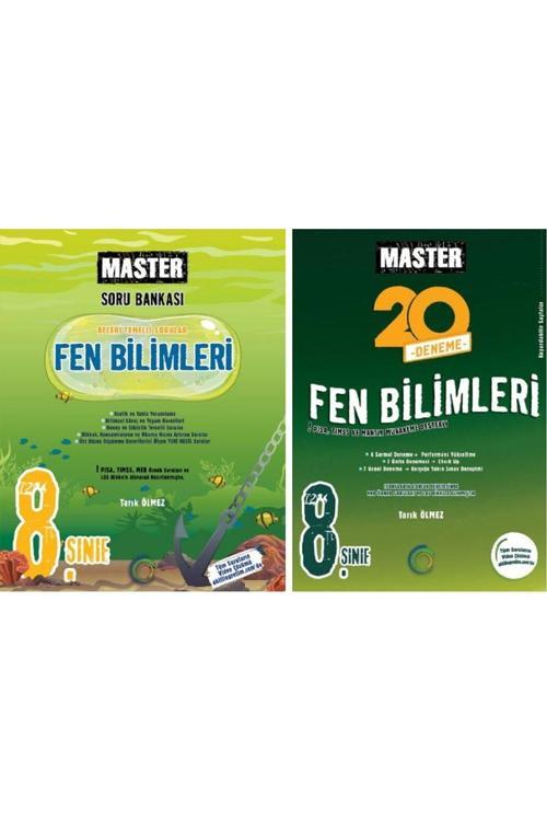 Okyanus Yayıncılık 8. Sınıf Master Fen Bilimleri Soru Bankası + Master 20 Fen Bilimleri Denemesi (2 Kitap)