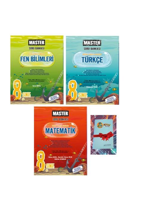 Okyanus Yayınları 8. Sınıf Master Matematik + Fen Bilimleri + Türkçe Soru Bankası ( Not Defteri Hediye) 1-