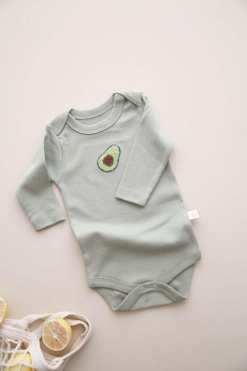 Ohlalakoala Avokado Nakışlı Uzun Kollu Body 9-12 Ay