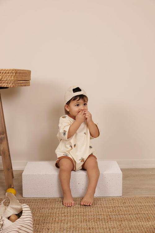 Ohlalakoala Zeytin Baskılı Oversize Tulum 6-9 Ay
