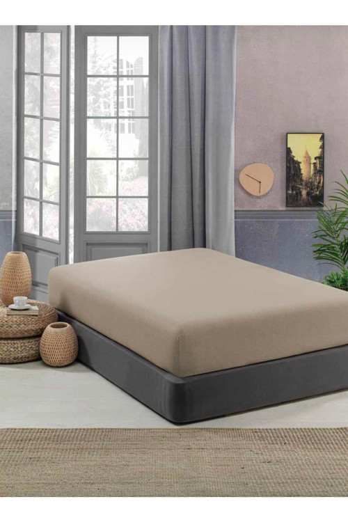 Düz Pamuklu Ütülenebilir Bambu Kumaş Penye Lastikli Çarşaf Betsey001453