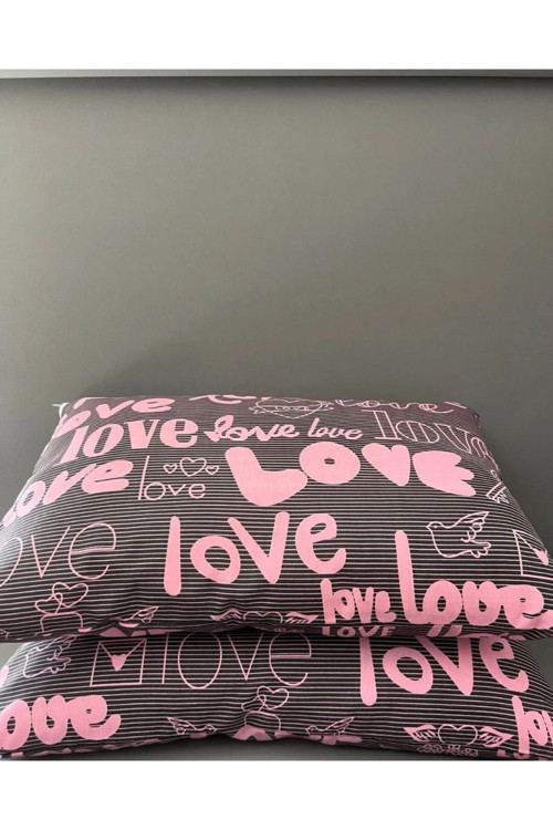Life Happy Love Kolay Ütülenir 2'Li Yastık Kılıfı Tr88957524588