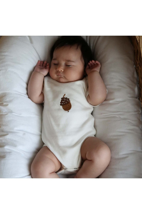 Ohlalakoala Palamut Nakışlı Çıtçıtlı Body - Zıbın 3-6 Ay