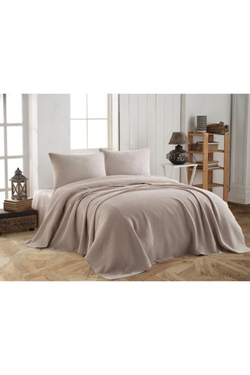 Modalita Çift Kişilik Pike Takımı -Soft Bej 0221