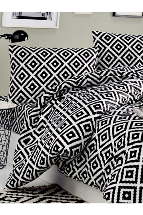 Tek Kişilik Nevresim 160X220Cm Blackwhitecs1453 Özel Seri