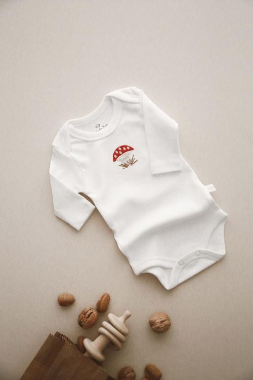 Ohlalakoala Mantar Nakışlı Uzun Kollu Body 6-9 Ay