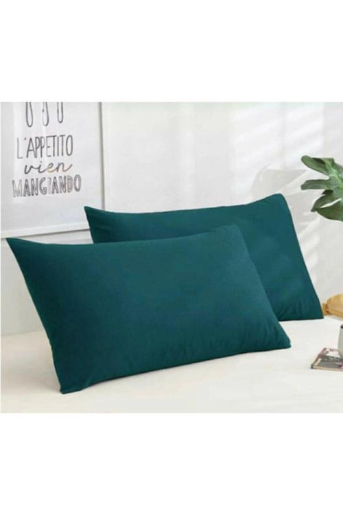 Naturel 2' Li Yastık Kılıfı 100% Organik Pamuk -Cotton Zumrut