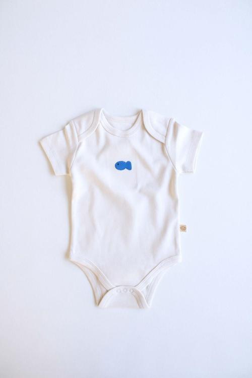 Ohlalakoala Balık Nakışlı Kısa Kollu Body 12-18 Ay