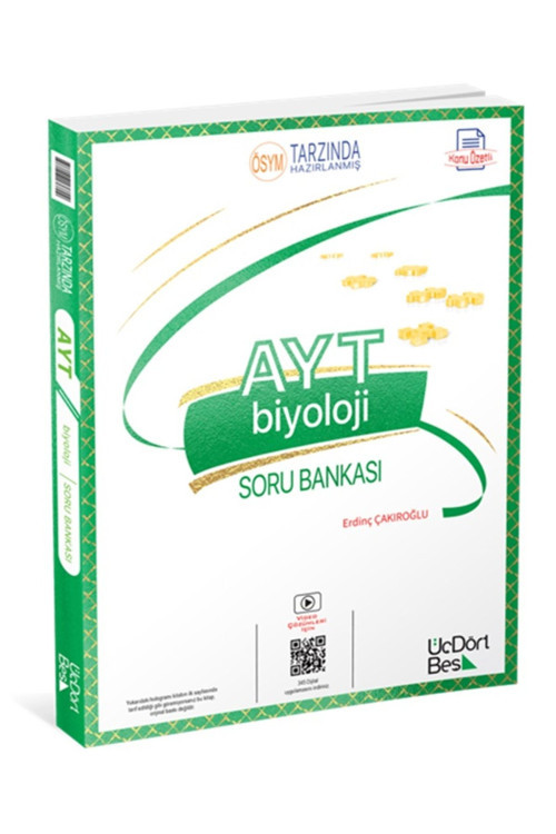 Üç Dört Beş Yayıncılık 345 - Üçdörtbeş Ayt Biyoloji Konu Özetli Soru Bankası Güncel Baskı