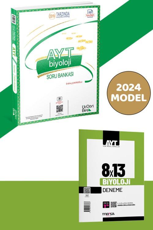 Üç Dört Beş Yayıncılık 2024 Model Ayt Biyoloji Soru Bankası Üç Dört Beş (345) Ve Biyoloji 8 Deneme Hediye Marka Yayınları