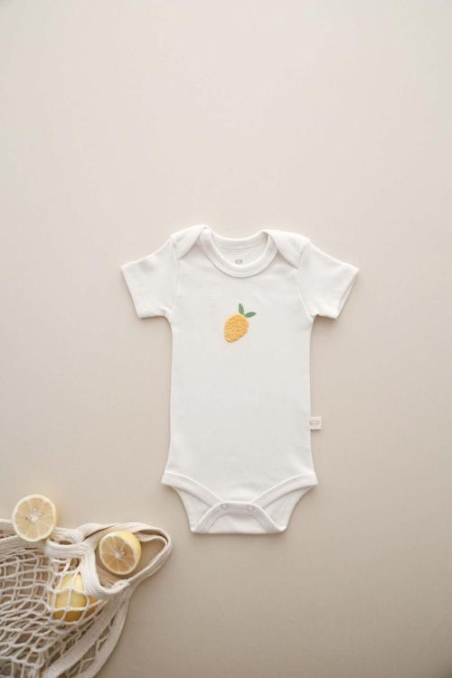Ohlalakoala Limon Nakışlı Çıt Çıtlı Body-Zıbın 3-6 Ay