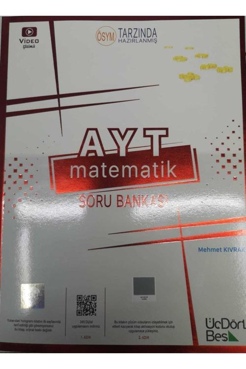 Üçdörtbeş Yayınları Ayt Matematik Soru Bankası 345 Yayınları 2023