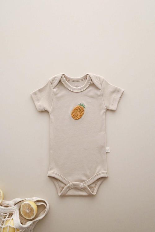 Ohlalakoala Ananas Nakışlı Çıt Çıtlı Body-Zıbın 0-3 Ay
