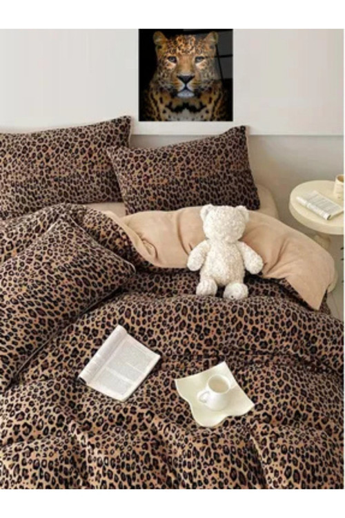 Jersey Golden Kare Çizgi Çarşafı Lastikli Çift Kişilik Nevresim Takımı Bej0210639