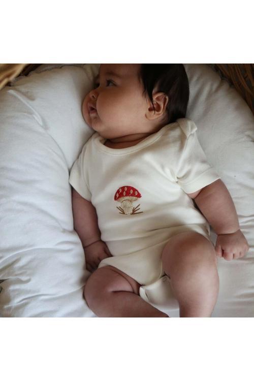 Ohlalakoala Mantar Nakışlı Çıtçıtlı Body - Zıbın 0-3 Ay
