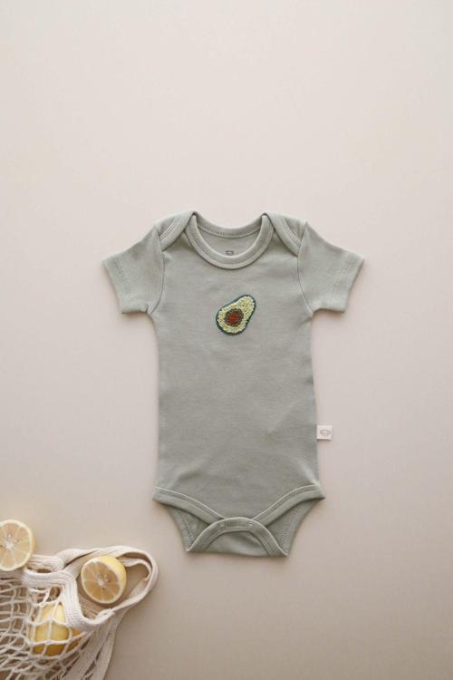 Ohlalakoala Avokado Nakışlı Çıt Çıtlı Body-Zıbın 3-6 Ay