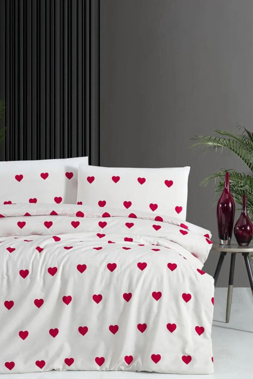 Kalpli Çift Kişilik Çift Taraflı Nevresim+2 Adet Yastık Kılıfı