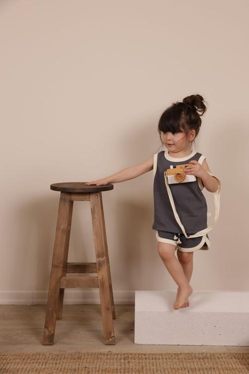 Ohlalakoala Antrasit Unisex Atlet Şort Takım 4-5 Yaş