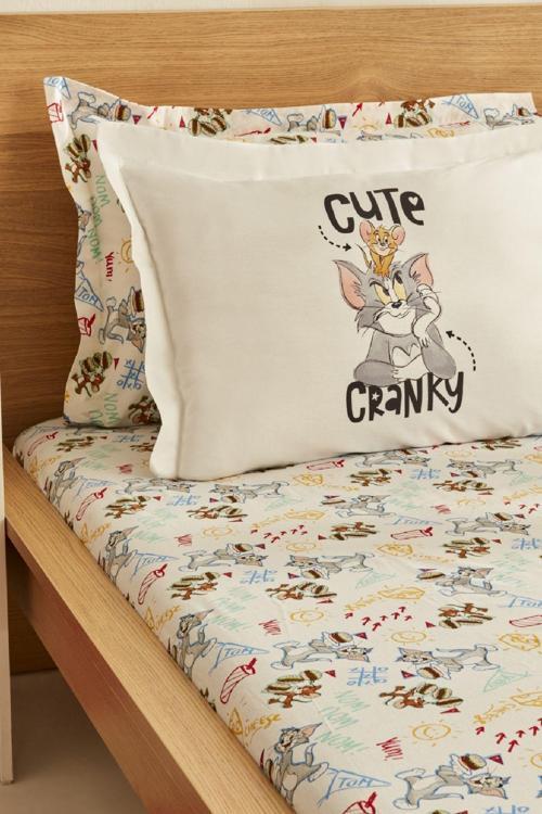 Tom Ve Jerry Cute and Cranky Tek Kişilik Çarşaf Takımı
