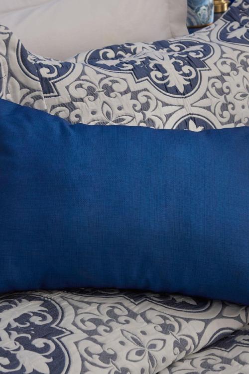  Karaca Home Rosario Püsküllü Dolgulu Kırlent 35X50 cm Lacivert