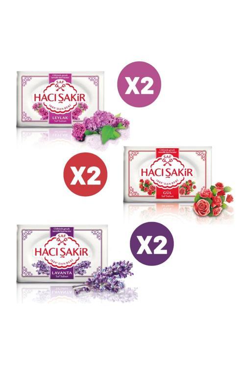 Hacı Şakır 150 Grm Lavanta *2 Adet,gül *2 Adet,leylak*2 Adet Kokulu Katı Sabun