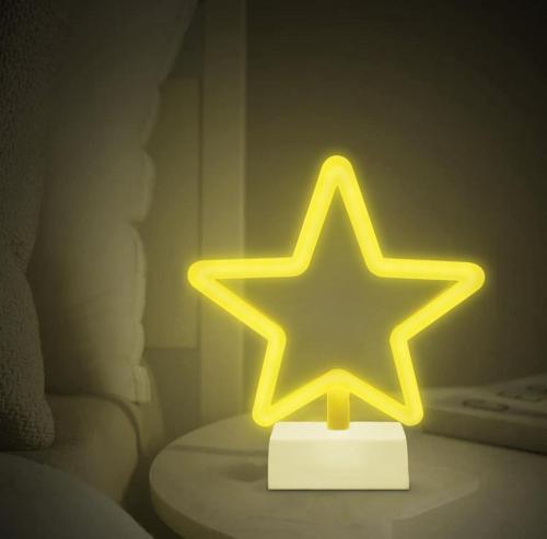 Dekoratif Neon Yıldız Gece Aydınlatması