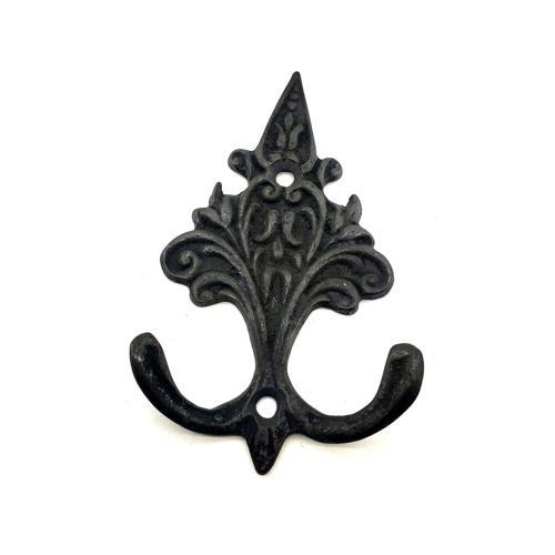 Antika Tarz Dekoratif Pirinç Çam Figürlü Askı - 98x57 Mm, Oksit