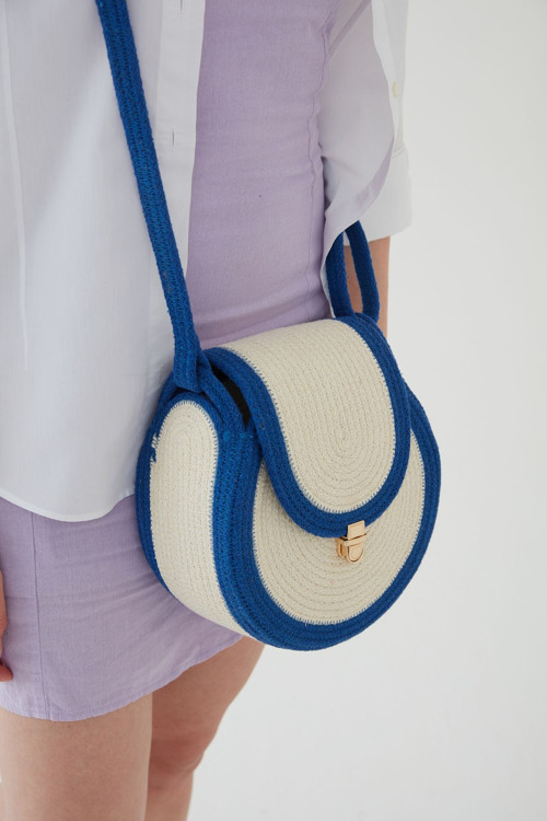 El İşi Tres İp , Kadın Omuz Çantası, Çapraz Askı Çantası Tres Model Rc-T001