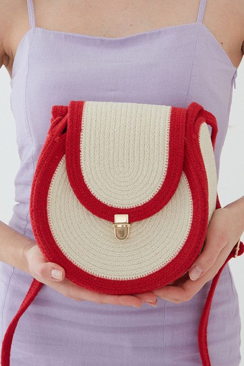 El İşi Tres İp , Kadın Omuz Çantası, Çapraz Askı Çantası Tres Model Rc-T001