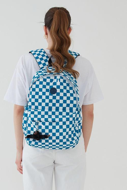 Unisex Su Geçirmez Damalı Kumaş Okul Sırt Çantası Bergamo