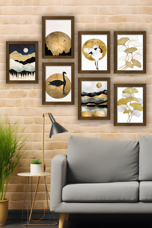 7 Parça Çerçeve Görünümlü Mdf Tablo Seti